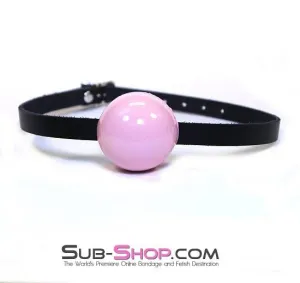 0195A      Classic Ball Gag Strap, Princess Pink Ball