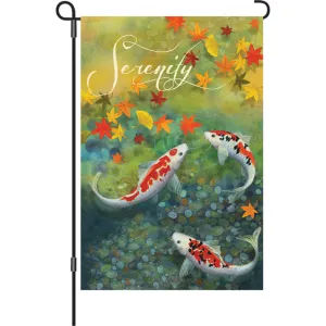 12 in. Koi Pond Garden Flag - Autumn Pond