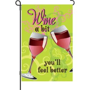 12 in. Wine Garden Flag - Wine a Bit