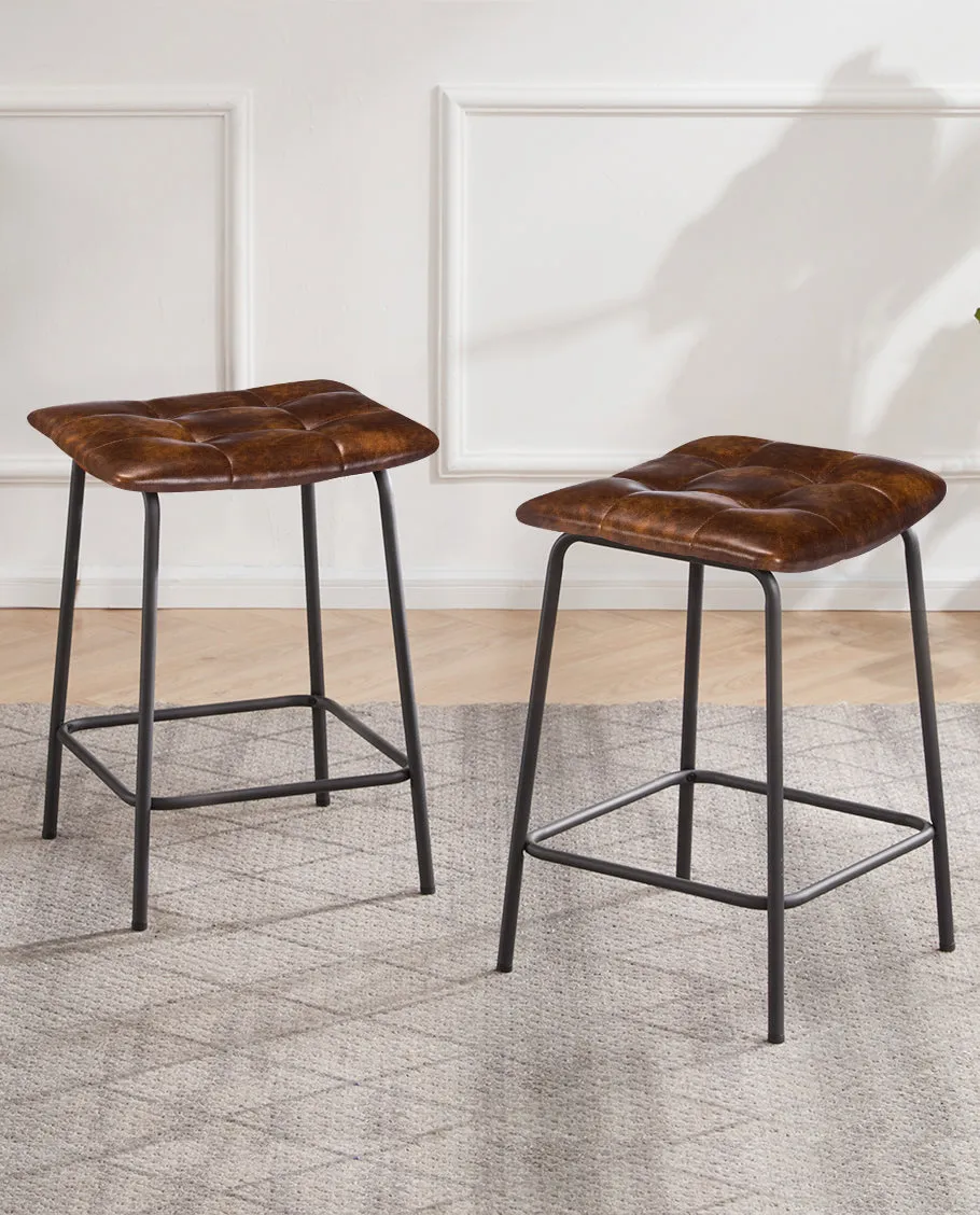 24" Grapevine Saddle Counter Stools Set of 2