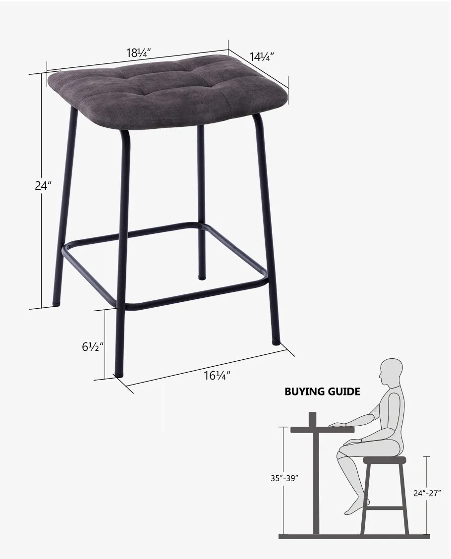 24" Grapevine Saddle Counter Stools Set of 2