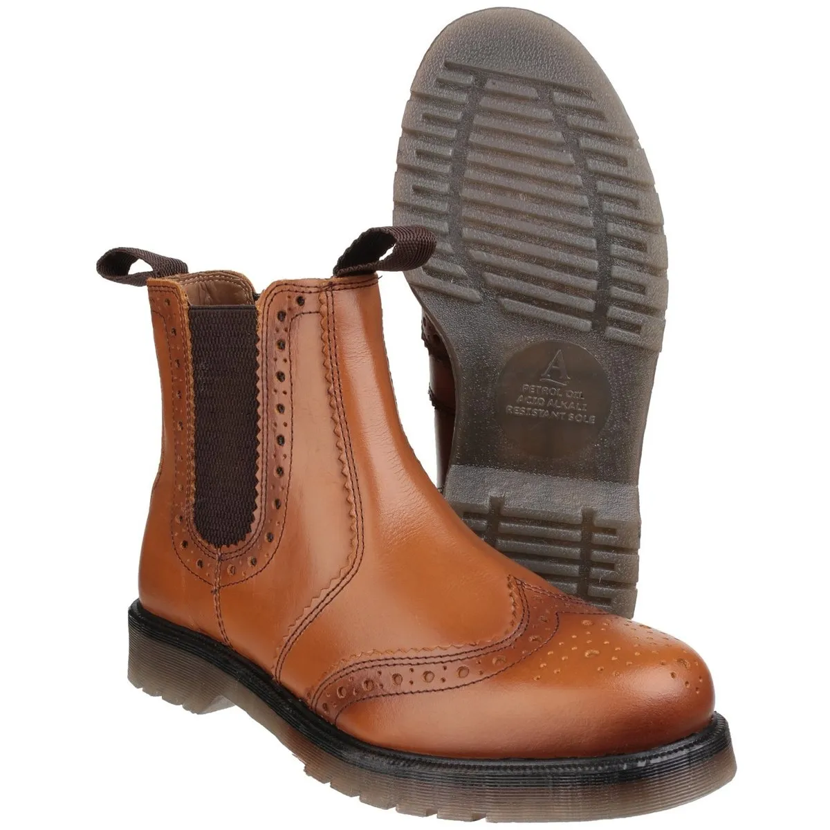 Amblers Mens Dalby Pull On Brogue Boots