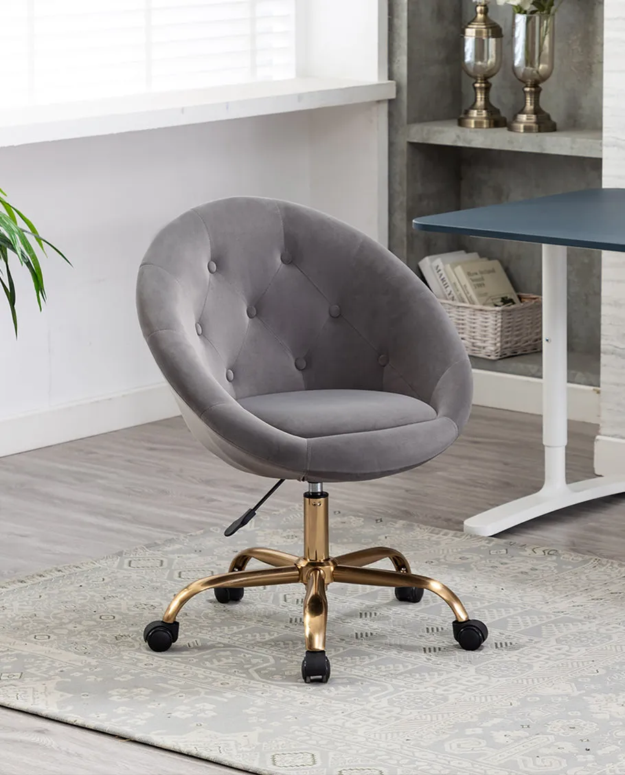 Austin PU Velvet Swivel Rolling Chair