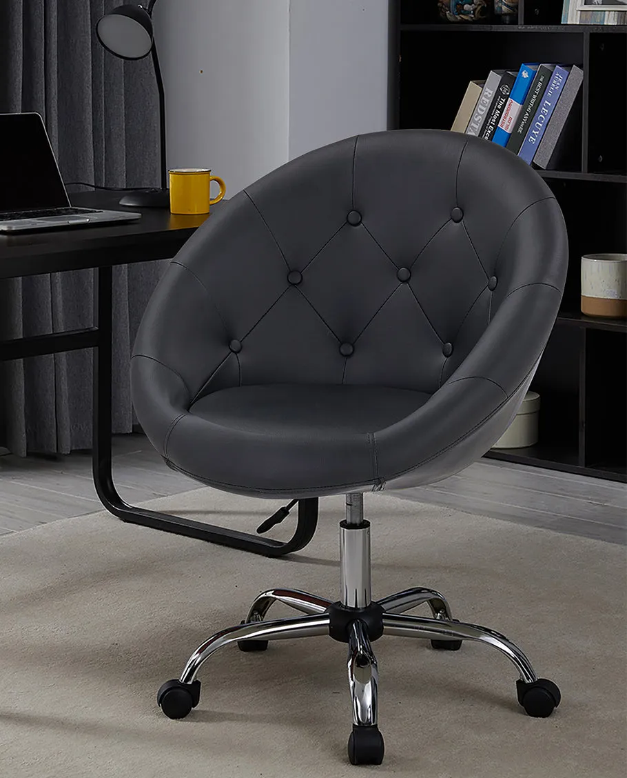 Austin PU Velvet Swivel Rolling Chair