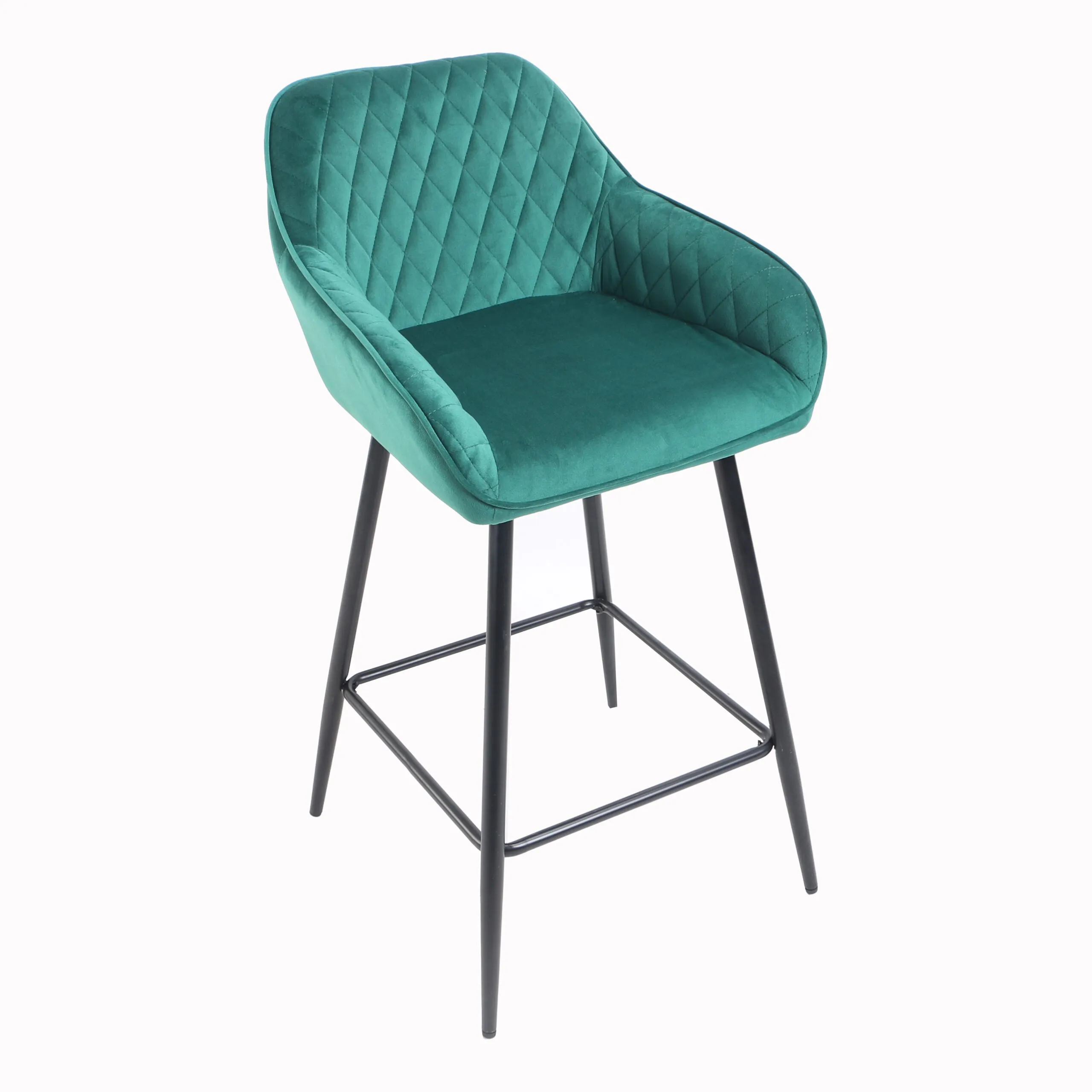 Cannes Green Crushed Velvet Bar Stool