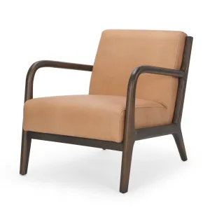 Cashel Accent Chair Medium Brown Wood | Leather