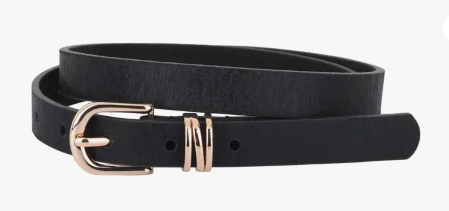 Cass Skinny Genuine Leather Belt