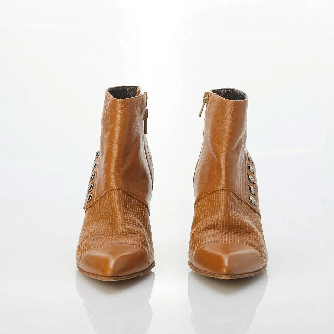 Chanel Leather Tan Ankle Boot UK Size 4.