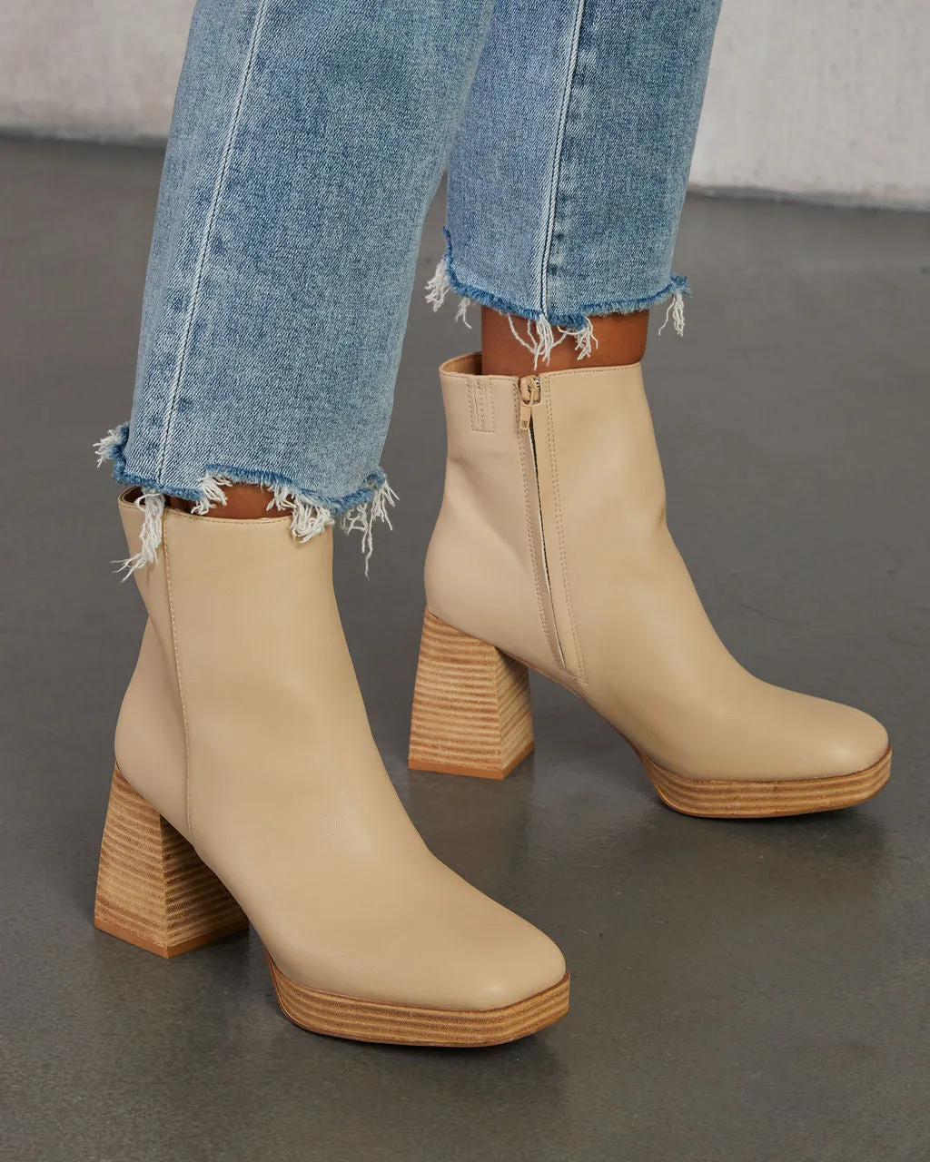 City Strut Platform Faux Leather Booties