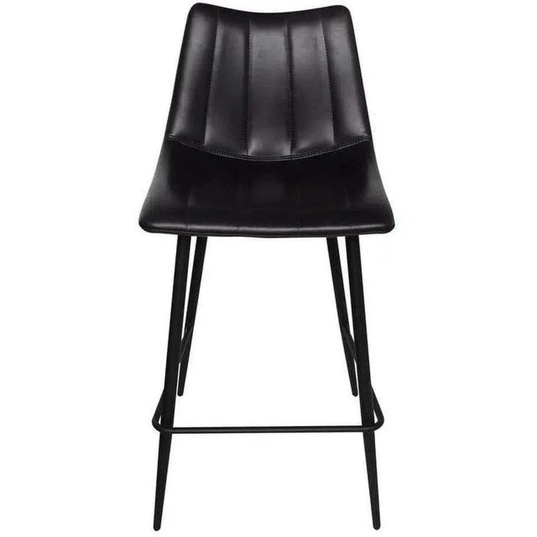 Counter Stool Matte Black (Set of 2) Black Contemporary