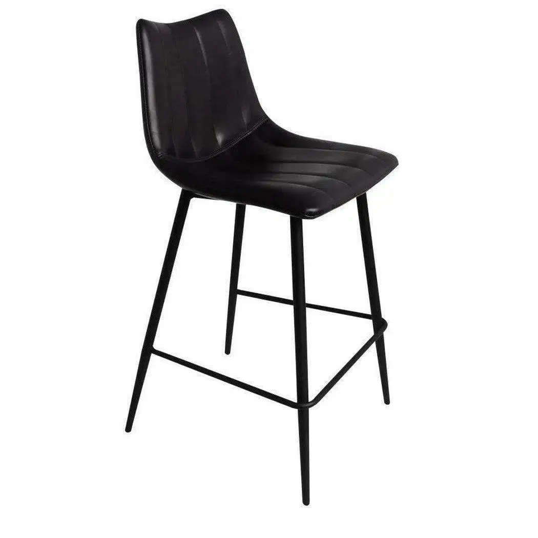 Counter Stool Matte Black (Set of 2) Black Contemporary