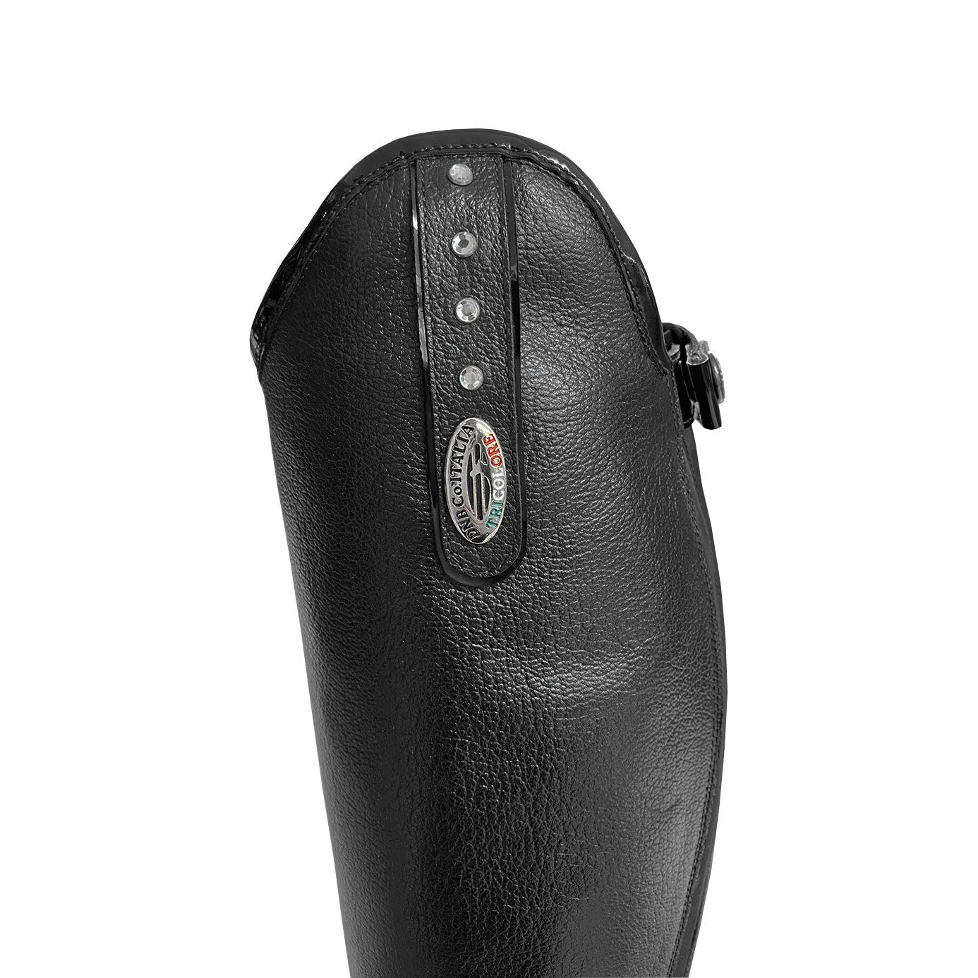 De Niro Giulietta Riding Boots with Crystals and Black Patent Trim