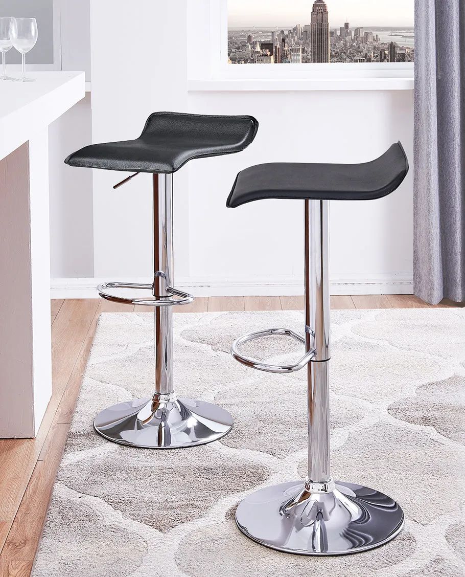 Des Moines PU Leather Bar Stools Set of 2