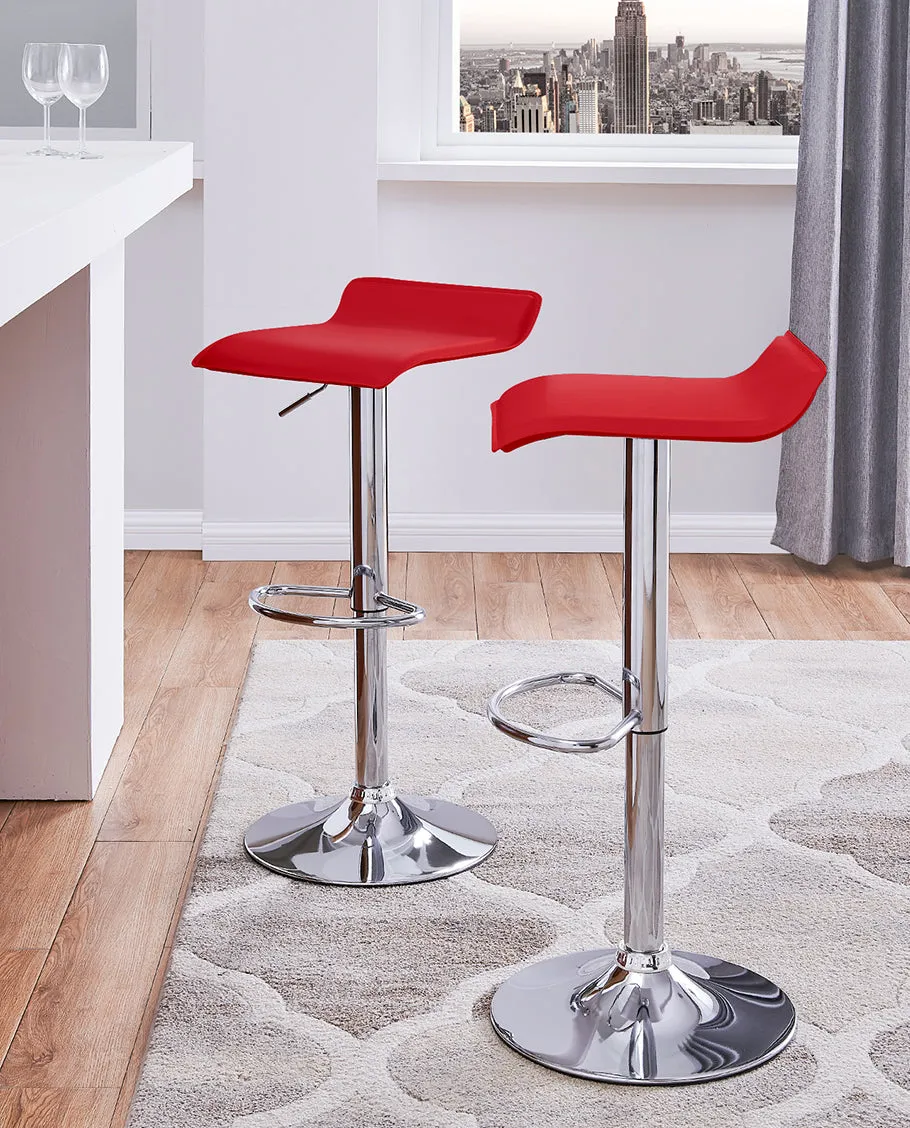 Des Moines PU Leather Bar Stools Set of 2