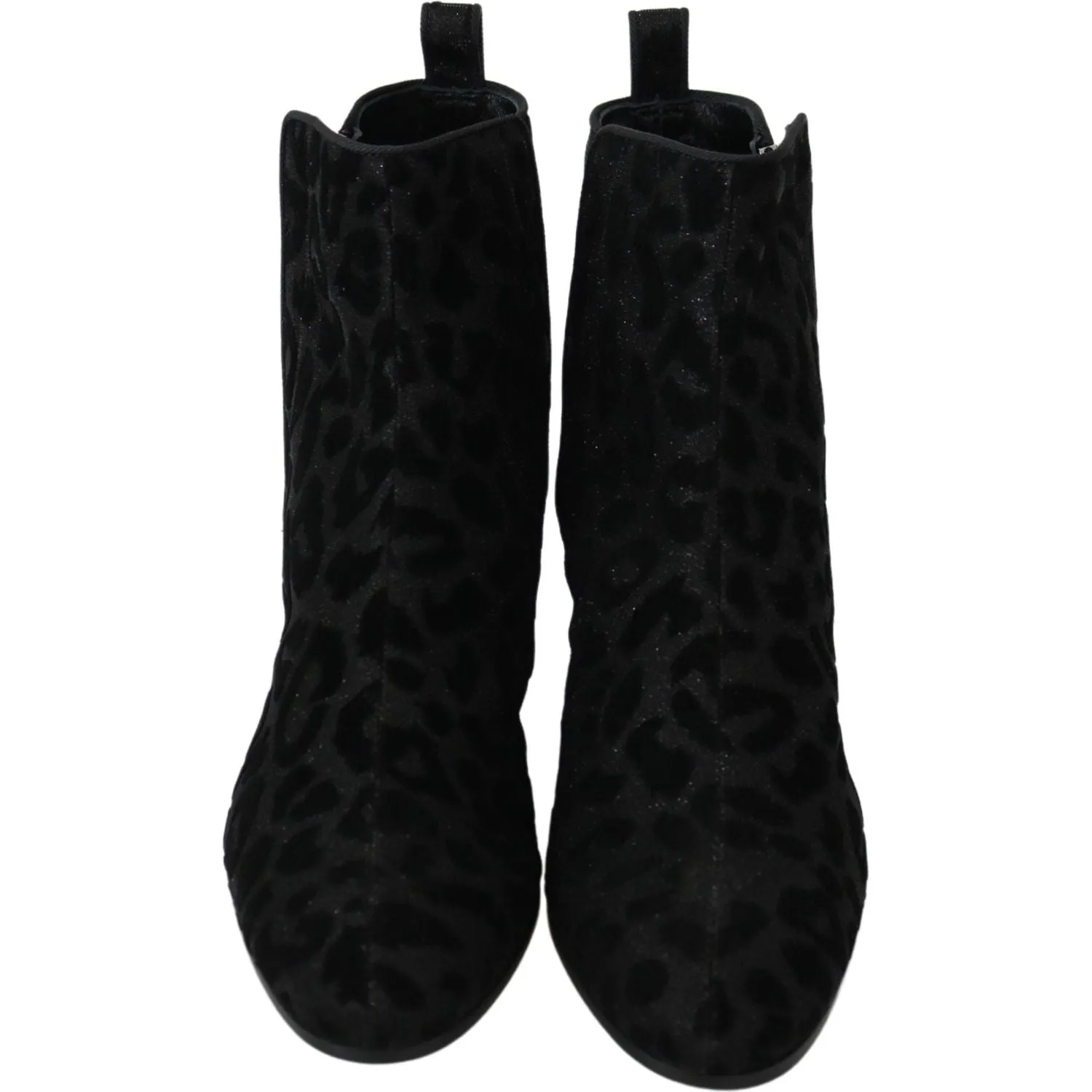 Dolce & Gabbana Elegant Black Leopard Print Short Boots