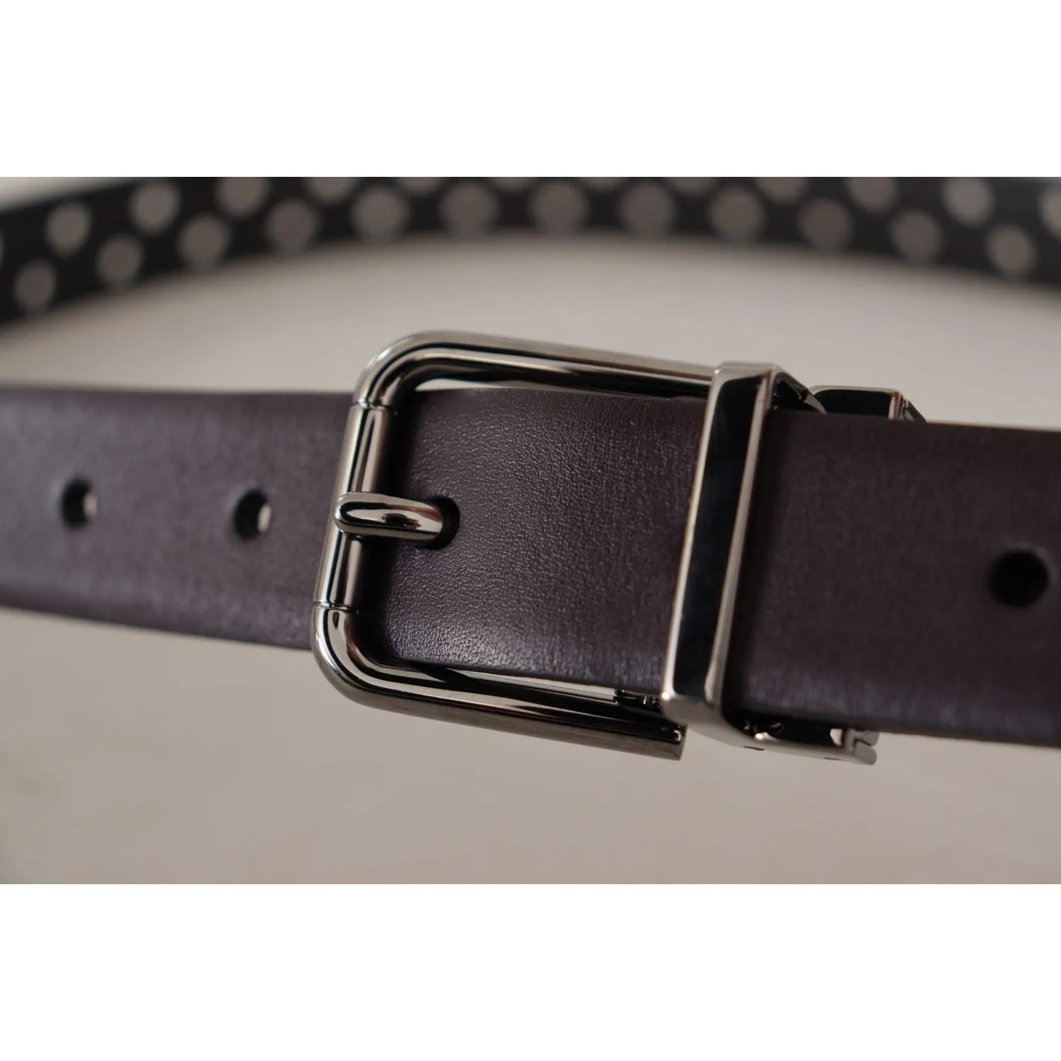 Dolce & Gabbana Elegant Dark Purple Leather Belt