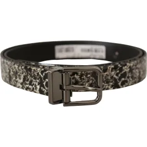 Dolce & Gabbana Elegant Marble Print Leather Belt