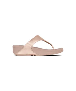 FitFlop Lulu Leather Rose Gold Toe-Post Sandals