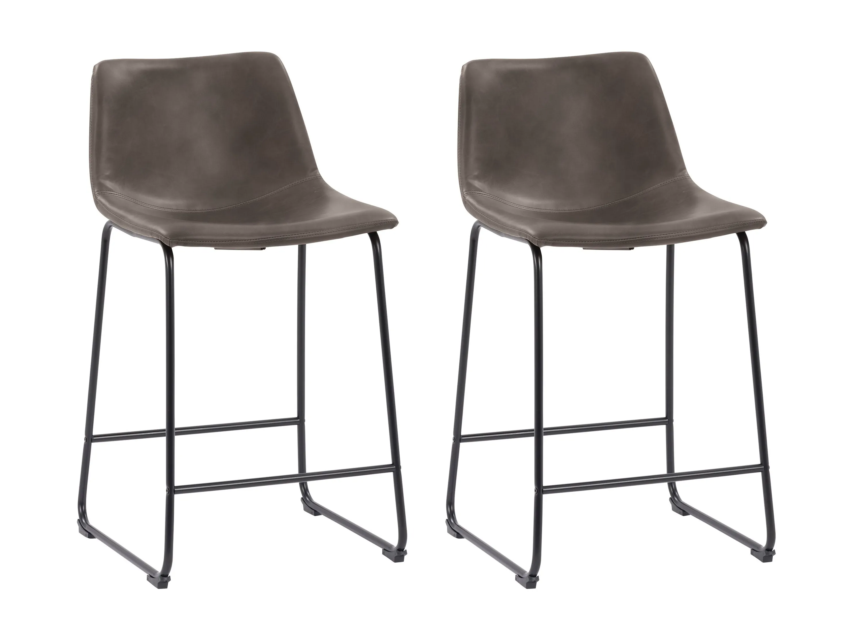 Grey Metal Bar Stools, Set of 2