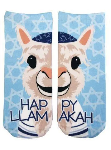 Happy Llamakah Hanukkah Socks