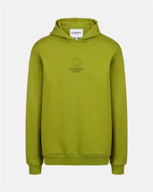 Hooded sweatshirt with Iceberg monogram logo (Green) - I24E06463145762