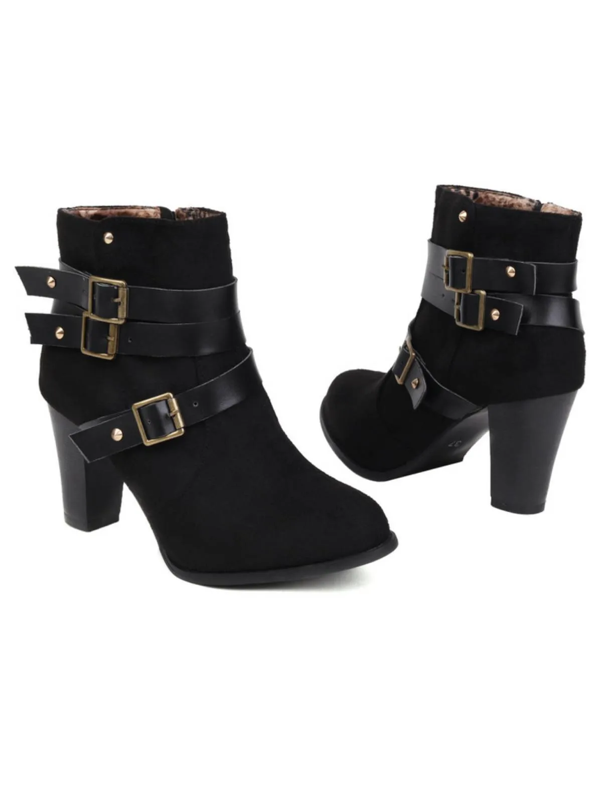 Latest Leather Belt Suede High Heel Shoes