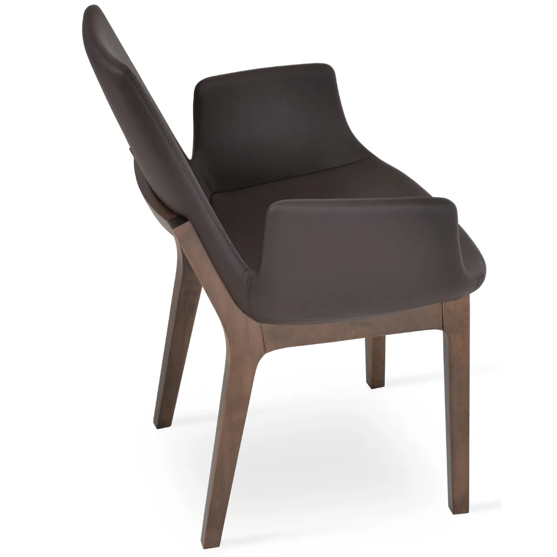 Leather Dining Chairs Eiffel Arm Brown