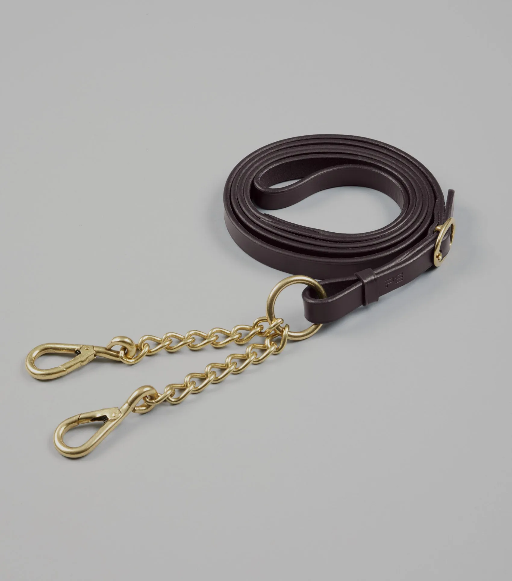 Leather Lead Rein with Chain Coupling Brown