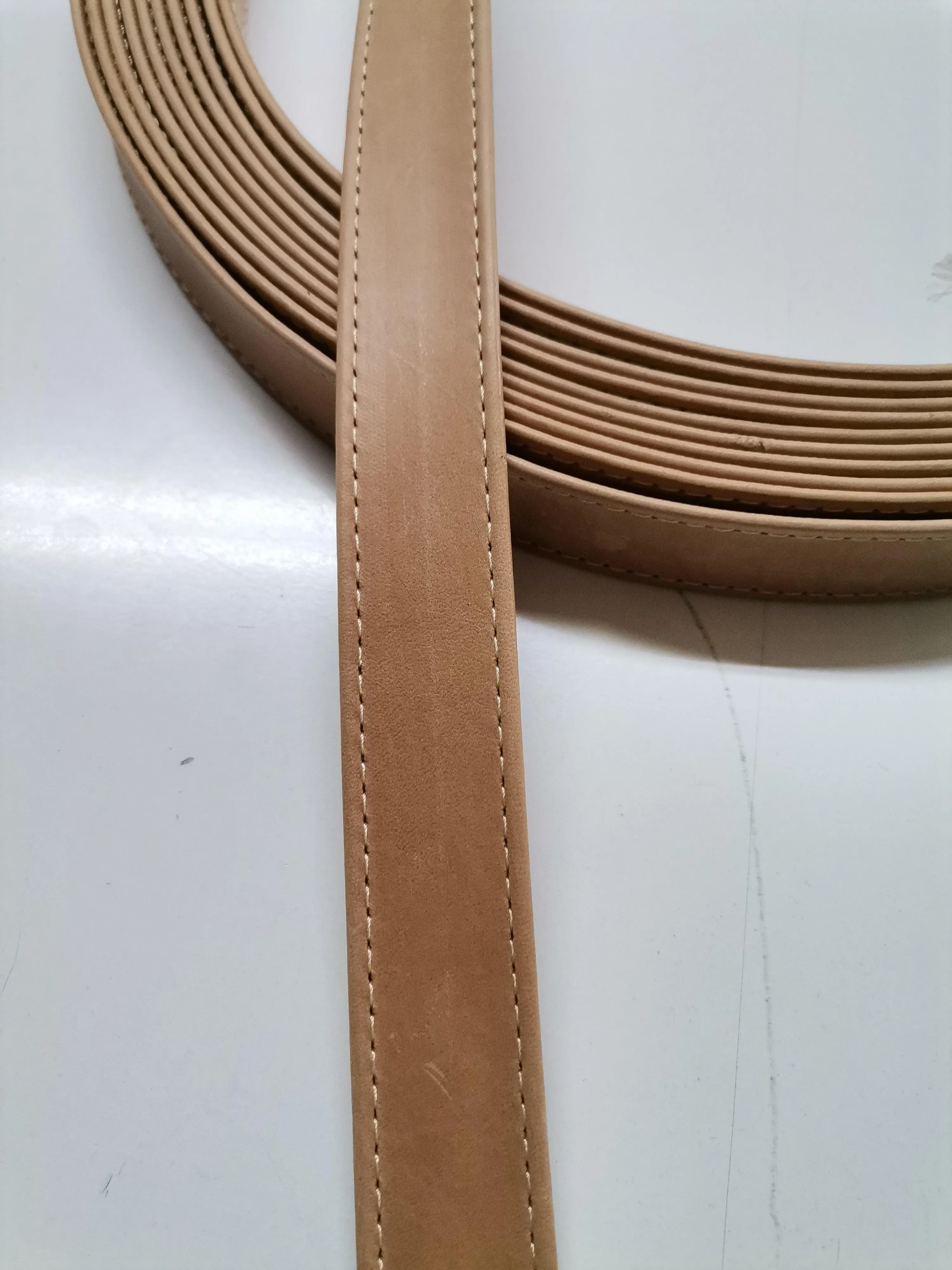 Leather stitched straps width 2,5cm ( 6 oz), Genuine full grain double face leather straps, Leather strips, Straps for bags and DIY