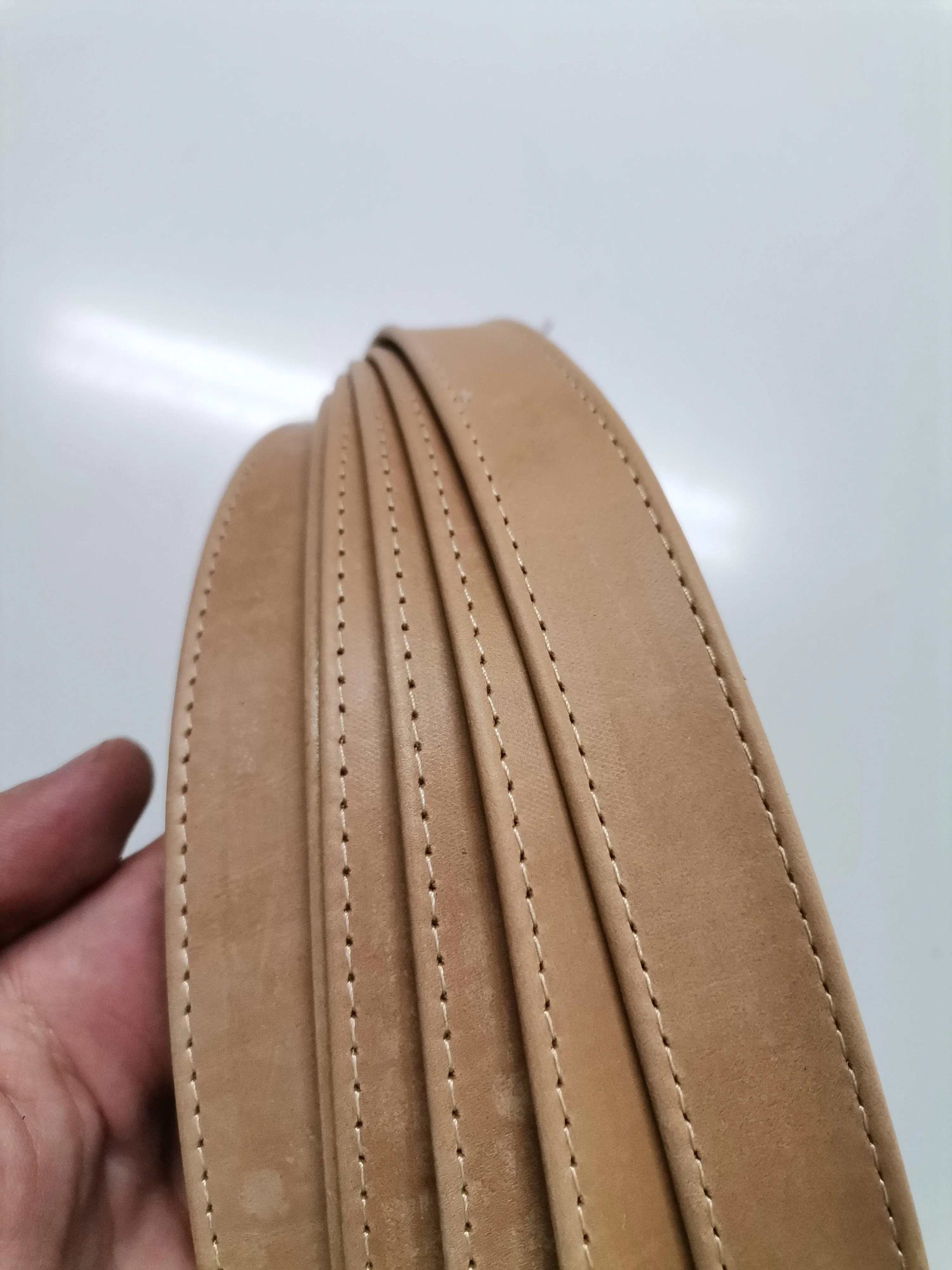 Leather stitched straps width 2,5cm ( 6 oz), Genuine full grain double face leather straps, Leather strips, Straps for bags and DIY