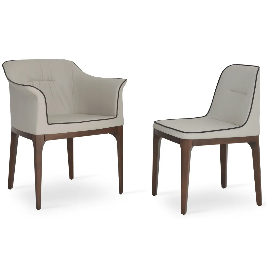 London Cream Leather Dining Chairs