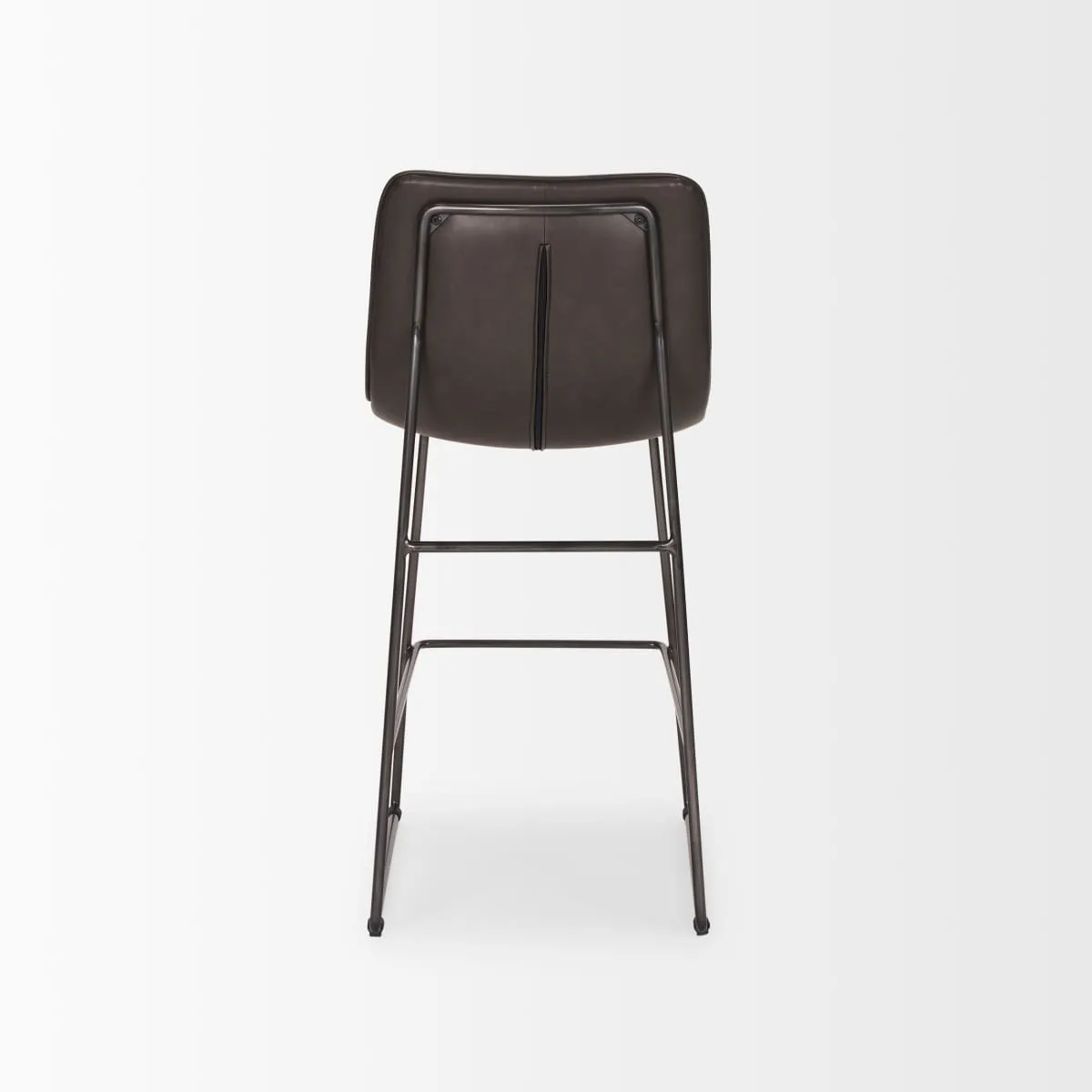 Meritt Bar Counter Stool Black Faux Leather | Black Metal