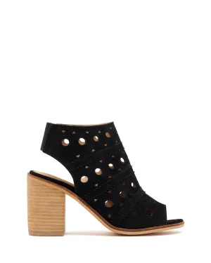 Mosaic Heel Black Suede