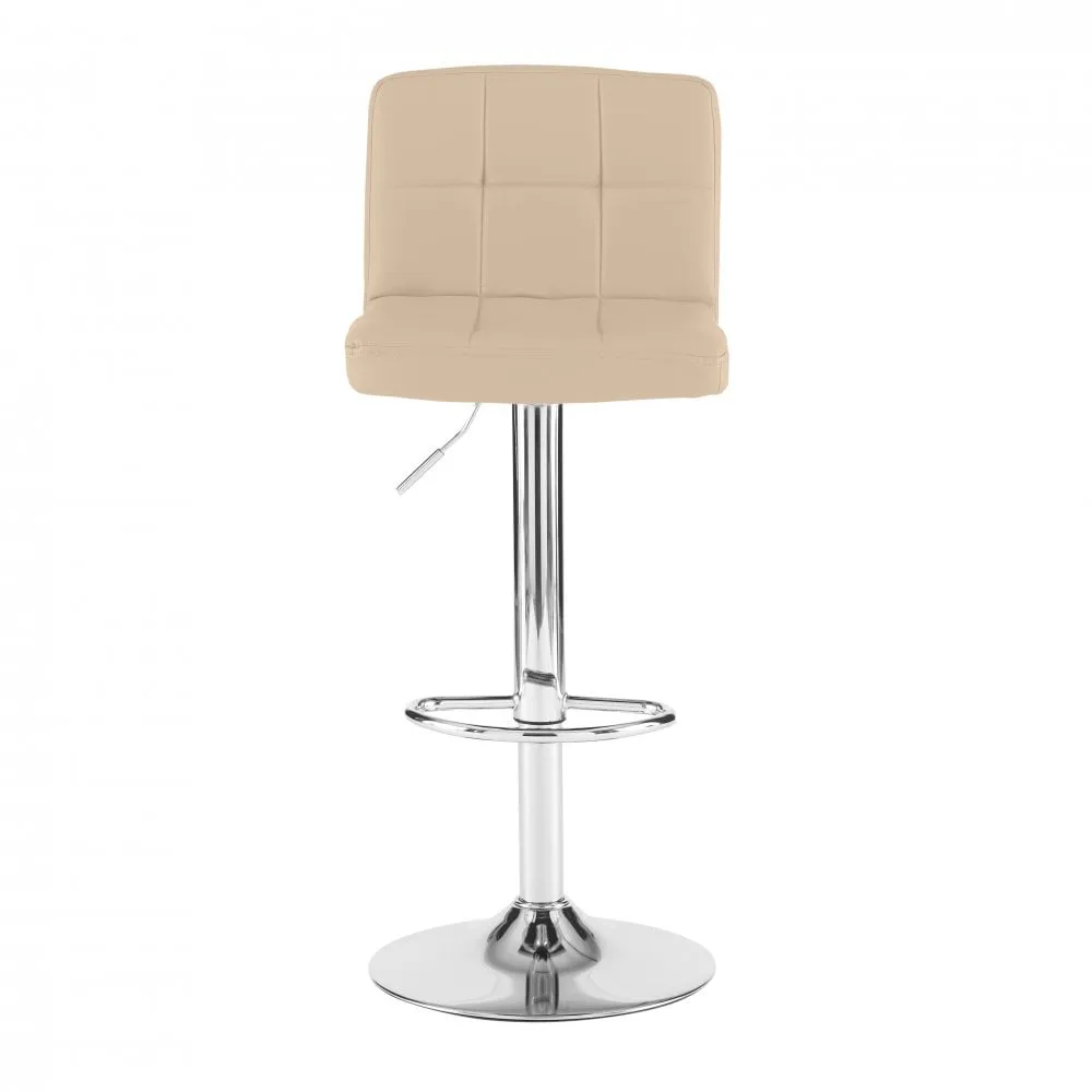 Neo Cream Faux Leather Bar Stool