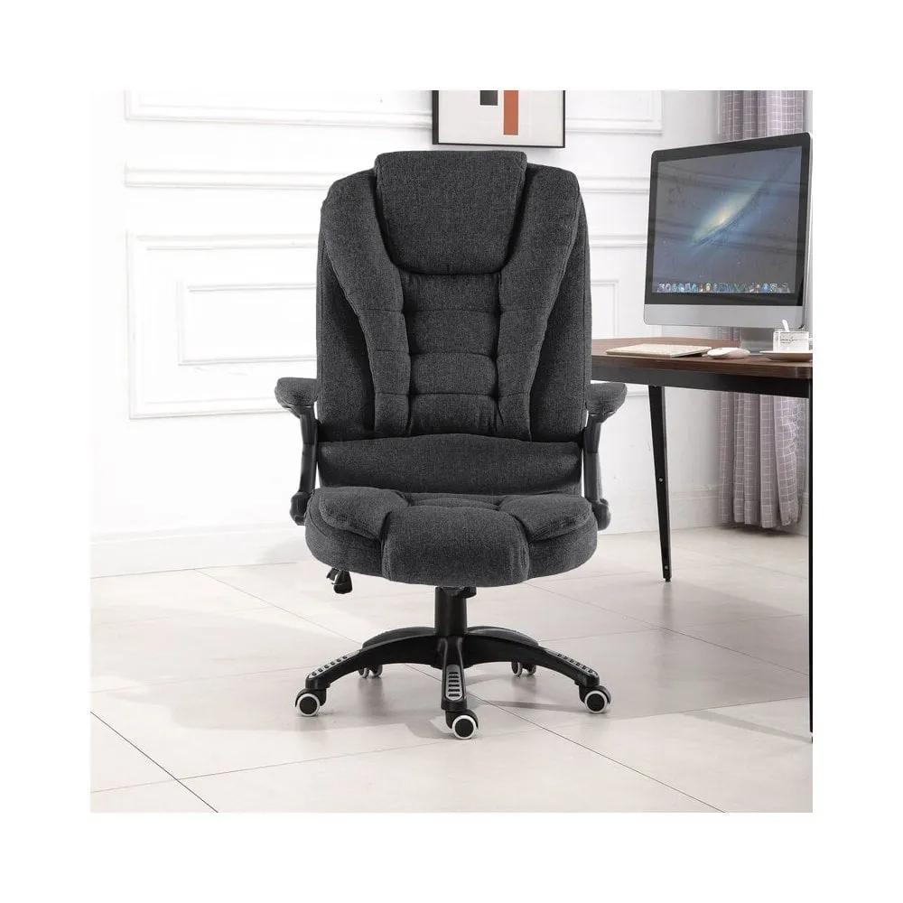 Neo Dark Grey Fabric Executive Recliner Swivel Office Chair