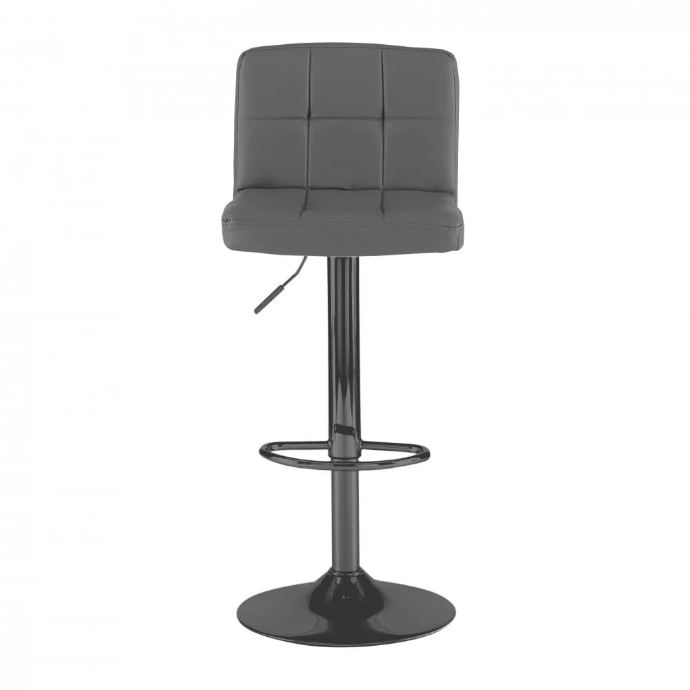 Neo Dark Grey Faux Leather Bar Stool