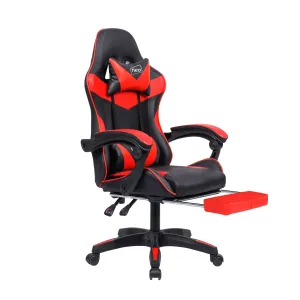 Neo Red/Black Massage Leather Gaming Chair With Footrest