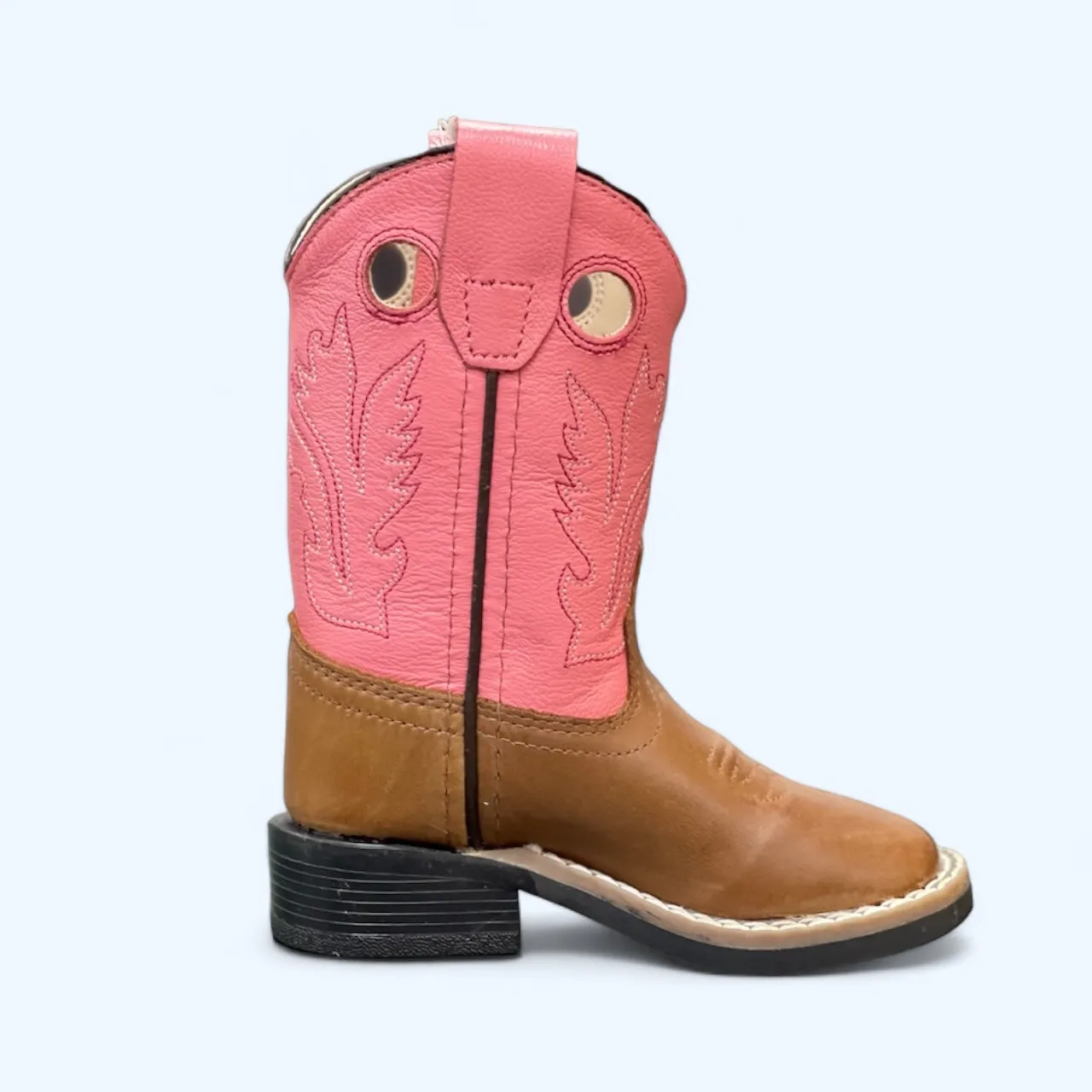 OLD WEST TODDLERS BROWN W/PINK TOP BSI1839