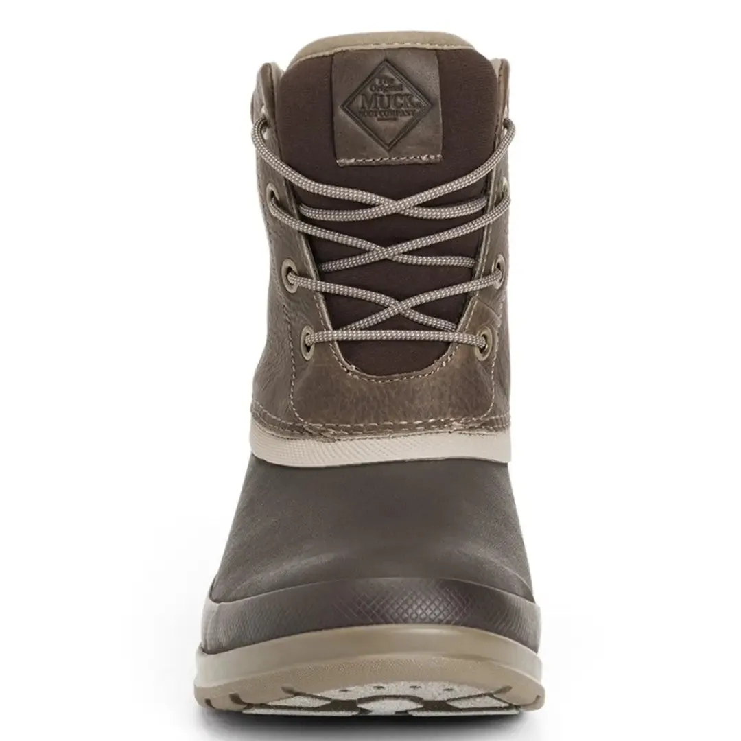 Originals Duck Lace Up Leather Short Boots - Taupe/Dark Brown by Muckboot