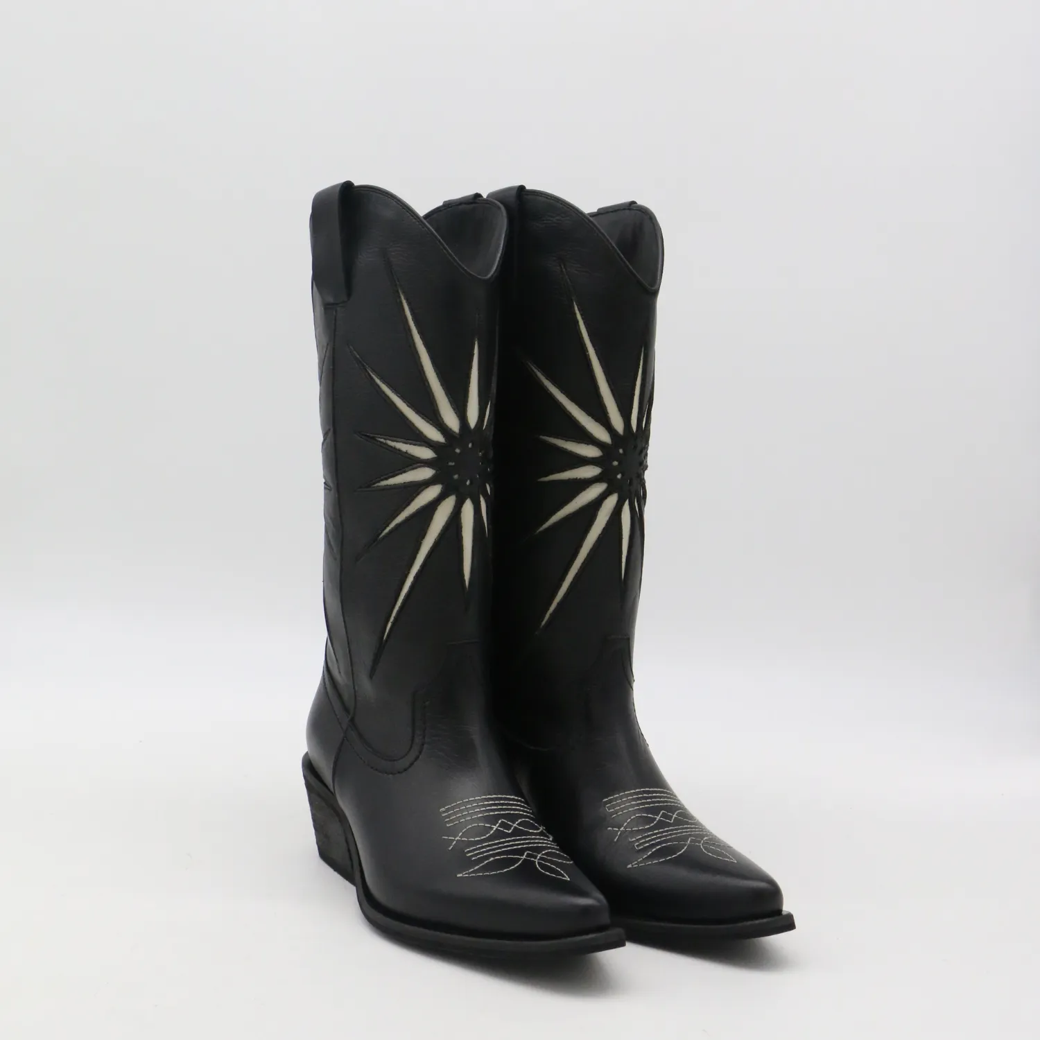 PRE-ORDER (Ships by 11/15/24) Moonrise western cowboy boots in black leather womens shoes