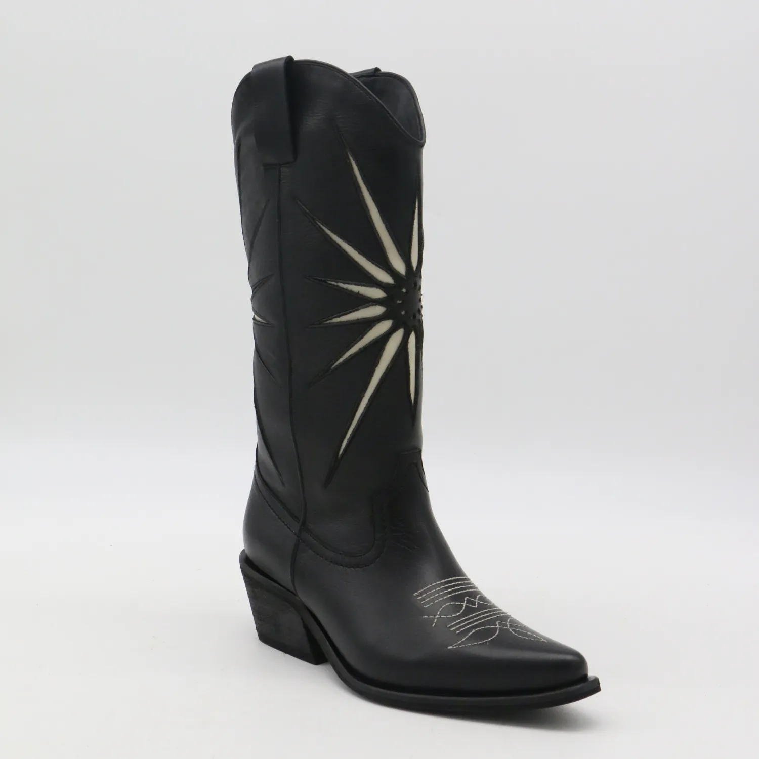 PRE-ORDER (Ships by 11/15/24) Moonrise western cowboy boots in black leather womens shoes