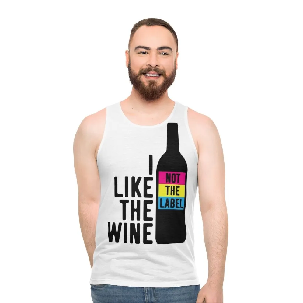 "I Like The Wine, Not The Label" Unisex Tank Top for Pansexual Pride