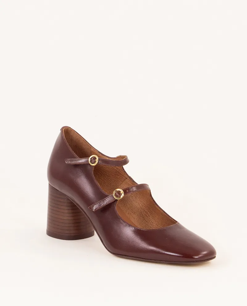 Sessun Rosemary Burgundy Leather Shoes