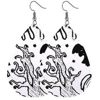 Spooky Fun Halloween Leather Earrings - Pumpkin, Cat, Skeleton & more