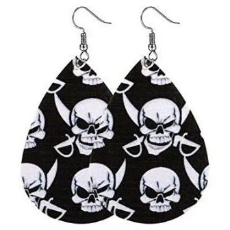 Spooky Fun Halloween Leather Earrings - Pumpkin, Cat, Skeleton & more