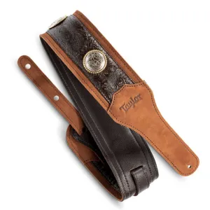 Taylor Guitar Strap Grand Pacific 3" Brown Leather - Conchos