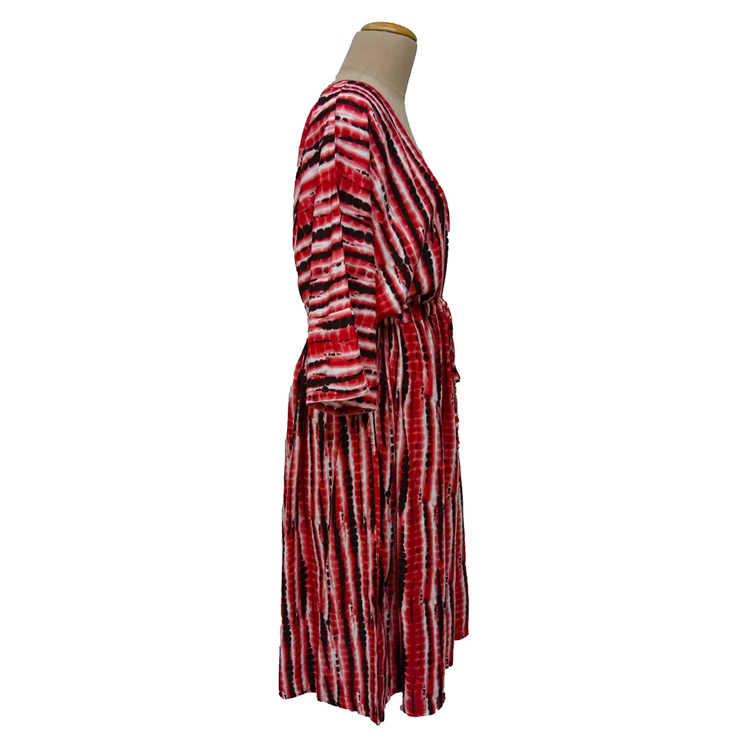 Tie Dye Red Viscose Maxi Dress UK Size 18-32 M67