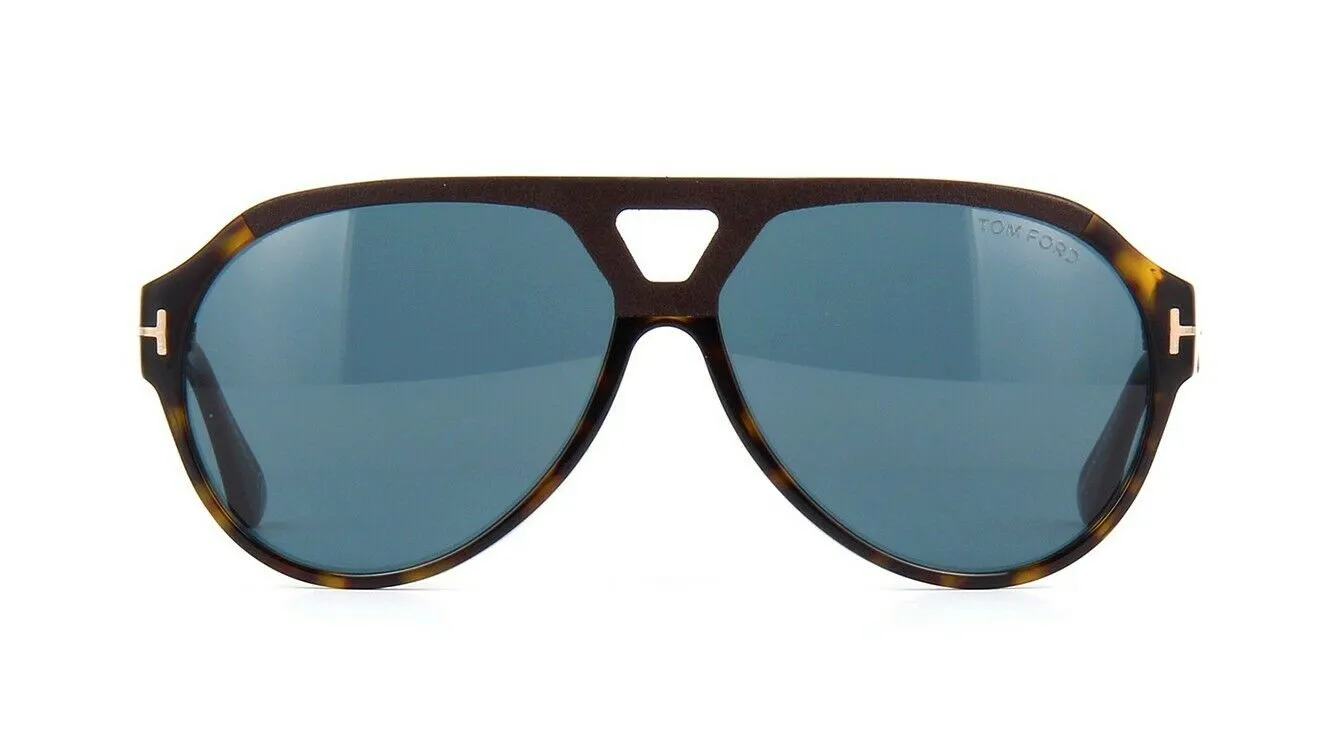 Tom Ford Paul Ft 0778 Dark Havana with Brown Leather/Blue (52N) Sunglasses