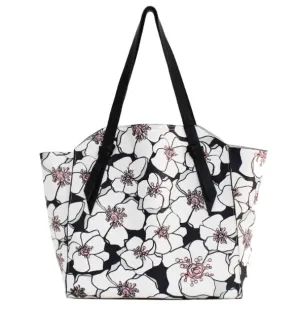 Tye Tote in Black & White Floral