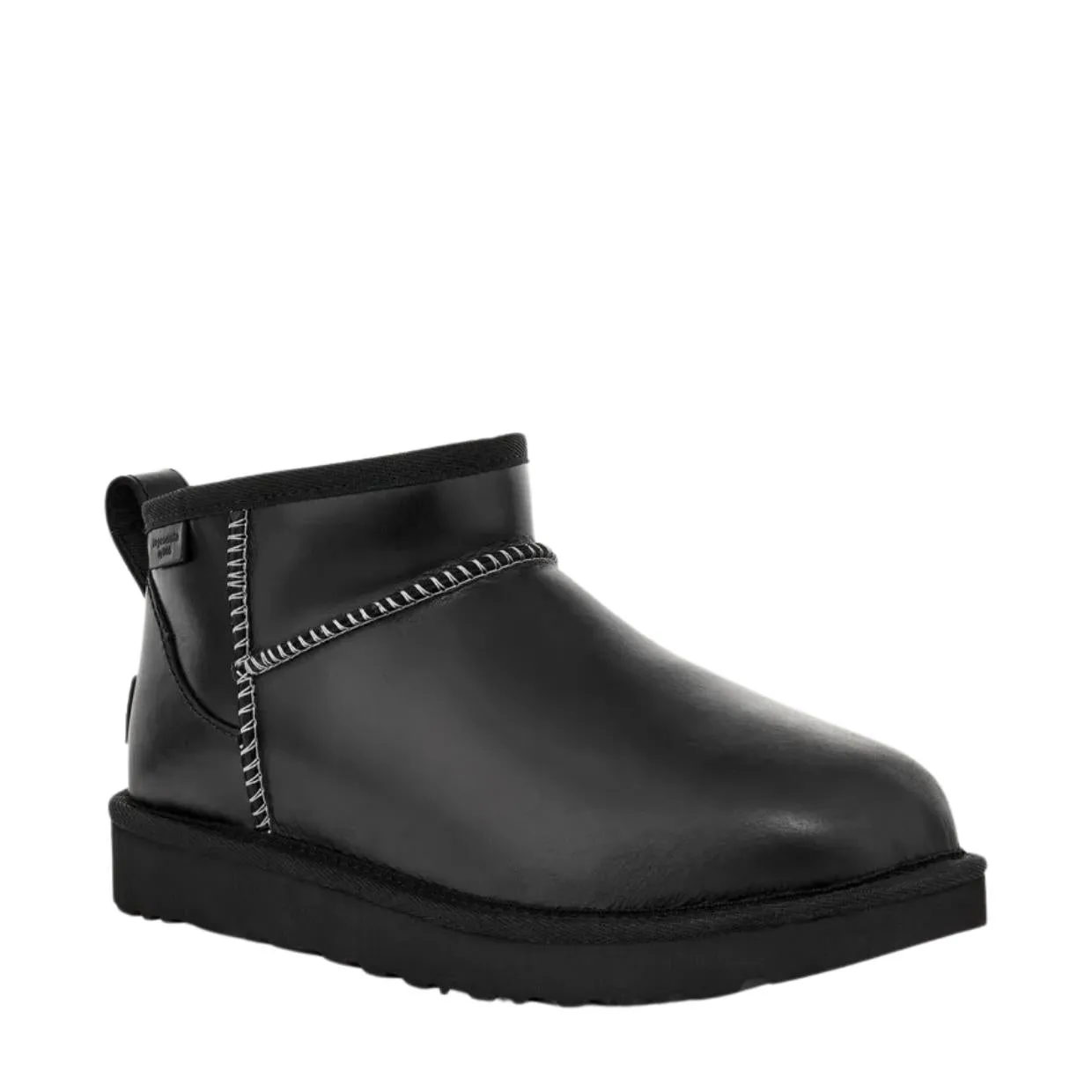 Premium UGG Classic Ultra Mini Leather Boots in Regenerated Black